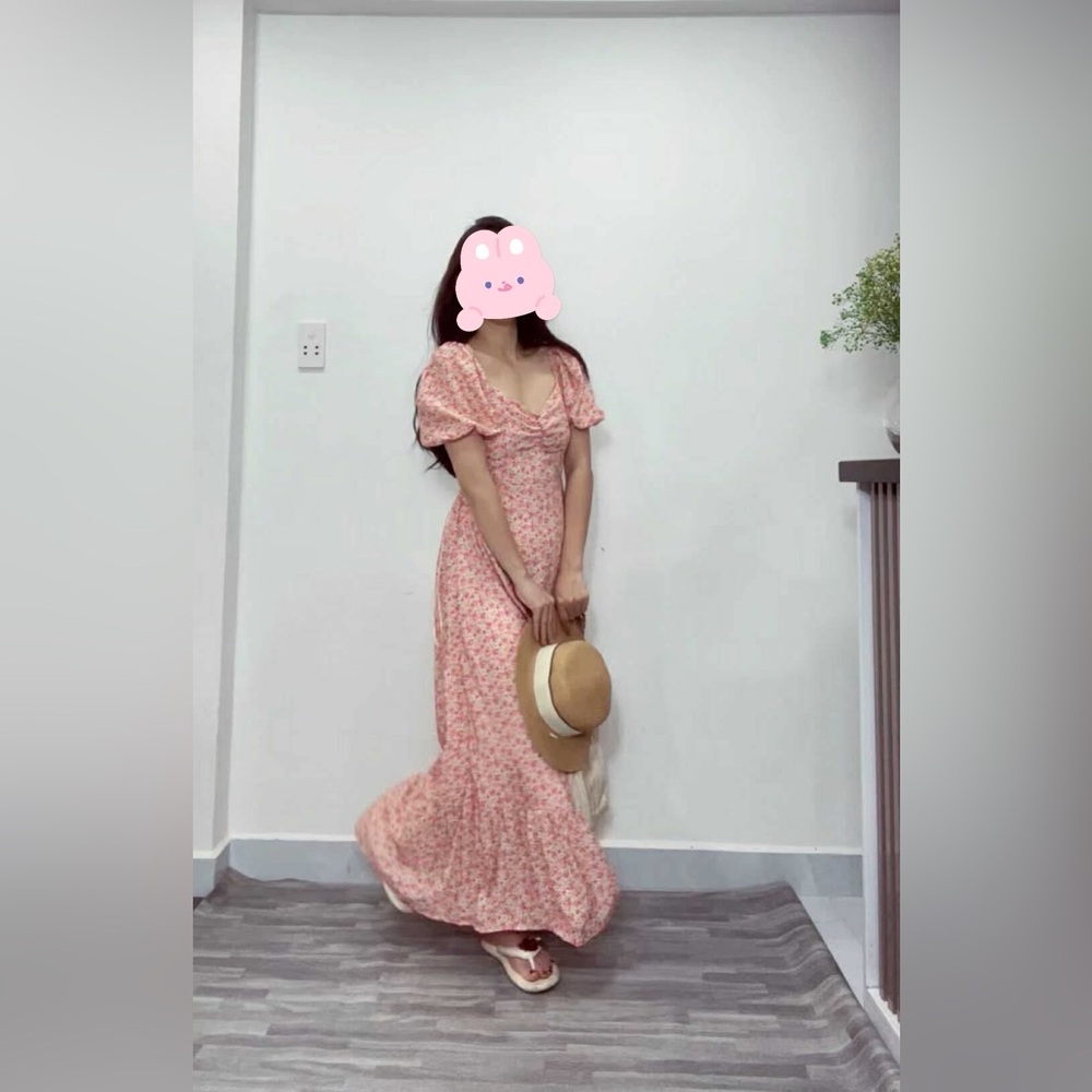 Blu Pepper Floral Pink Maxi Dress Size S